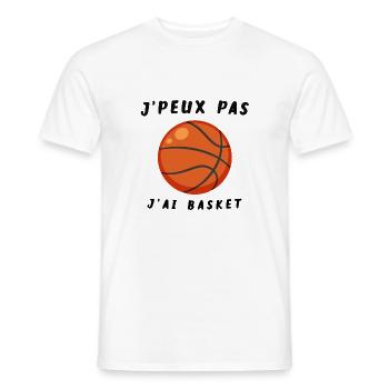 Je peux pas, j'ai basket - T-shirt homme - blanc - Devant - AI Model Male 178 dark (178cm)