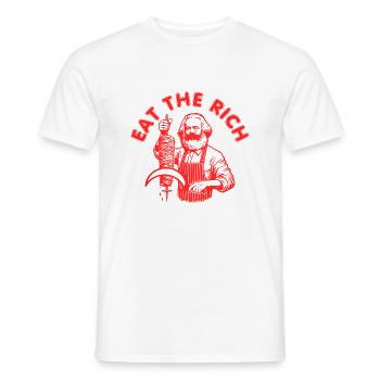 Eat the rich - T-shirt homme - blanc - Devant - AI Model Male 178 dark (178cm)