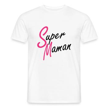 Super Maman - Männer T-Shirt - Weiß - Vorne - AI Model Male 178 dark (178cm)