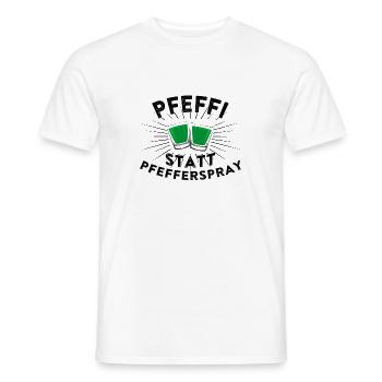 Pfeffi statt Pfefferspray - Männer T-Shirt - Weiß - Vorne - AI Model Male 178 dark (178cm)