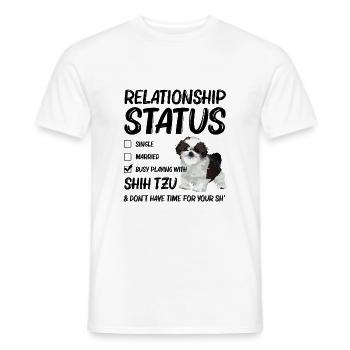 Relationship Status Busy Playing With My Shih Tzu - Men's T-Shirt - white - Front - AI Model Male 178 dark (178cm)
