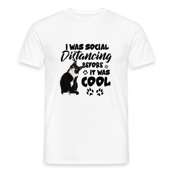 J'étais à distance sociale avant que ce soit cool T-shirt - T-shirt homme - blanc - Devant - AI Model Male 178 dark (178cm)