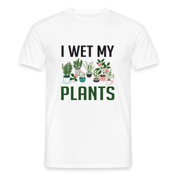 Je mouille mes plantes T-shirt drôle de fille d'amant de plante - T-shirt homme - blanc - Devant - AI Model Male 178 dark (178cm)