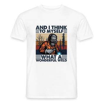 What A Wonderful Weld Vintage Retro - Men's T-Shirt - white - Front - AI Model Male 178 dark (178cm)
