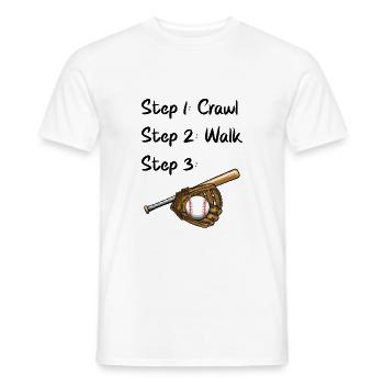 Crawl Walk Baseball Baby Bodysuit Baseball Lovers - Men's T-Shirt - white - Front - AI Model Male 178 dark (178cm)