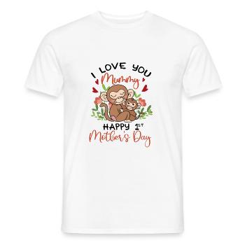 I Love You Mummy Happy 1st Mother’s Day Baby - T-shirt homme - blanc - Devant - AI Model Male 178 dark (178cm)