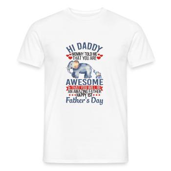 Salut papa, tu es génial, bonne fête des pères - T-shirt homme - blanc - Devant - AI Model Male 178 dark (178cm)