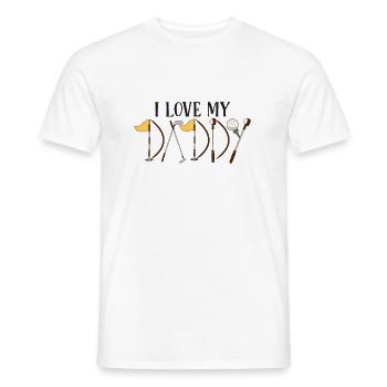 I Love My Daddy Baby Onesie Golfing - Men's T-Shirt - white - Front - AI Model Male 178 dark (178cm)