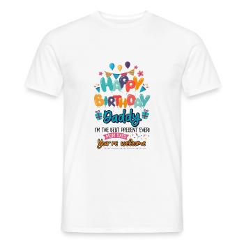 Happy Birthday Daddy Baby Bodysuit - Men's T-Shirt - white - Front - AI Model Male 178 dark (178cm)