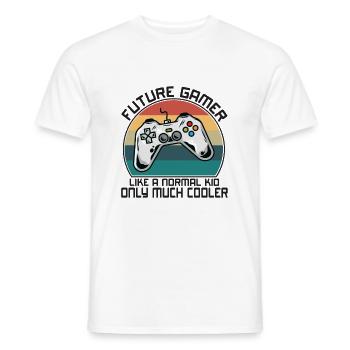 Future Gamer Like A Normal Dad Only Much Cooler - Men's T-Shirt - white - Front - AI Model Male 178 dark (178cm)
