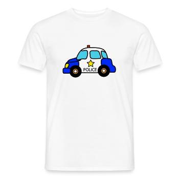 Police Car Baby Toddler Kid - Men's T-Shirt - white - Front - AI Model Male 178 dark (178cm)