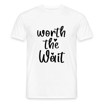 Worth The Wait Baby BodysuitOnesie - Men's T-Shirt - white - Front - AI Model Male 178 dark (178cm)