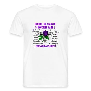 Behind The Mask Of Invisible Pain Fibromyalgia - Men's T-Shirt - white - Front - AI Model Male 178 dark (178cm)