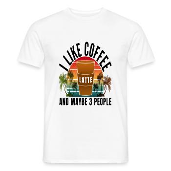 I Like Coffee And Maybe 3 People T Shirt - Men's T-Shirt - white - Front - AI Model Male 178 dark (178cm)