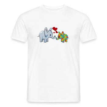 Autisme Éléphant Maman - T-shirt homme - blanc - Devant - AI Model Male 178 dark (178cm)