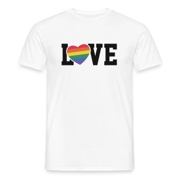 Love Rainbow Heart - Men's T-Shirt - white - Front - AI Model Male 178 dark (178cm)