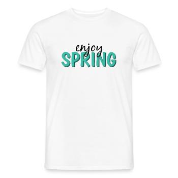 enjoy spring - Men's T-Shirt - white - Front - AI Model Male 178 dark (178cm)