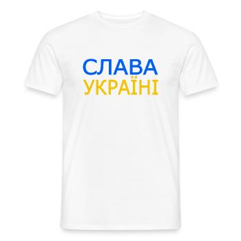 Slava ukraini - Männer T-Shirt - Weiß - Vorne - AI Model Male 178 dark (178cm)