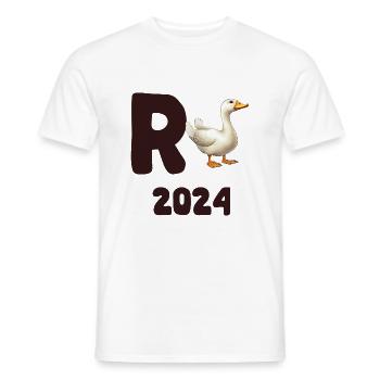 R Ente 2024 - Rente 2024 Ente Rentner Ruhestand - Männer T-Shirt - Weiß - Vorne - AI Model Male 178 dark (178cm)
