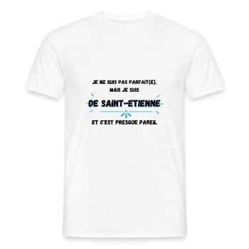 Je ne suis pas parfait je suis de Saint-Etienne - T-shirt homme - blanc - Devant - AI Model Male 178 dark (178cm)