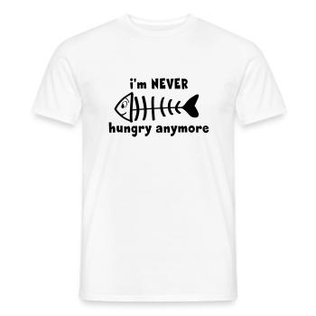 Ich bin nie oder nicht mehr hungrig. Fisch sketelt - Männer T-Shirt - Weiß - Vorne - AI Model Male 178 dark (178cm)