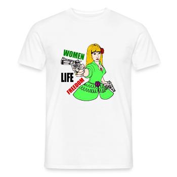 Women life freedom - T-shirt homme - blanc - Devant - AI Model Male 178 dark (178cm)