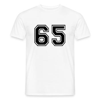 65 - Men's T-Shirt - white - Front - AI Model Male 178 dark (178cm)