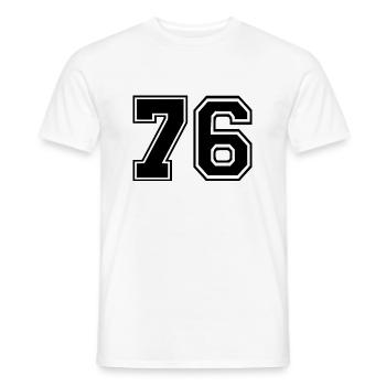 76 - Männer T-Shirt - Weiß - Vorne - AI Model Male 178 dark (178cm)