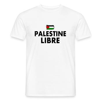 palestine libre - T-shirt homme - blanc - Devant - AI Model Male 178 dark (178cm)