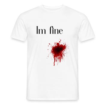 Schussblut im feinen T-Shirt - Männer T-Shirt - Weiß - Vorne - AI Model Male 178 dark (178cm)