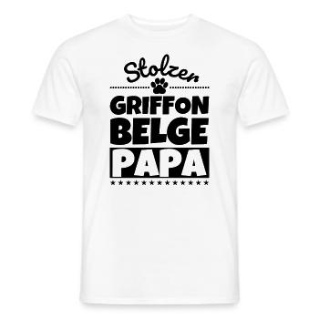 Griffon Belge lustig Herrchen Hund - Männer T-Shirt - Weiß - Vorne - AI Model Male 178 dark (178cm)