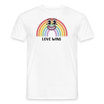 L’amour gagne les LGBT - T-shirt homme - blanc - Devant - AI Model Male 178 dark (178cm)