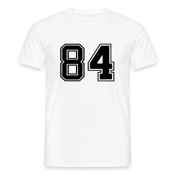 84 - Men's T-Shirt - white - Front - AI Model Male 178 dark (178cm)