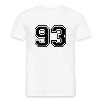 93 - Men's T-Shirt - white - Front - AI Model Male 178 dark (178cm)