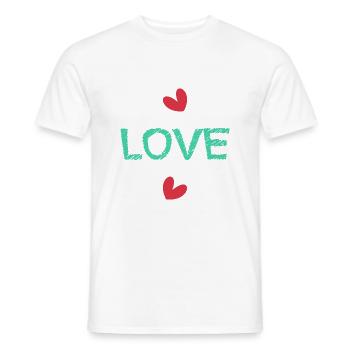 LOVE. SAINT VALENTINE. bachelorette party. I LOVE YOU. I LOVE YOU. - Men's T-Shirt - white - Front - AI Model Male 178 dark (178cm)