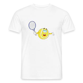Raquette de tennis terrain de sport de balle joueur à jouer au squash - T-shirt homme - blanc - Devant - AI Model Male 178 dark (178cm)