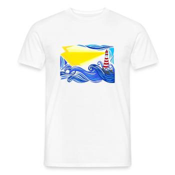 mer dans la tempête avec le phare - T-shirt homme - blanc - Devant - AI Model Male 178 dark (178cm)