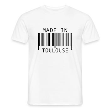 Made in Toulouse - Men's T-Shirt - white - Front - AI Model Male 178 dark (178cm)