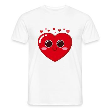 Heart white - Men's T-Shirt - white - Front - AI Model Male 178 dark (178cm)