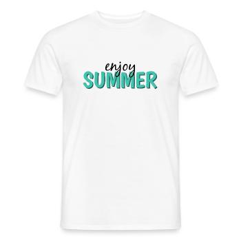 enjoy summer - Men's T-Shirt - white - Front - AI Model Male 178 dark (178cm)
