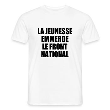 Fuck the National Front - Men's T-Shirt - white - Front - AI Model Male 178 dark (178cm)