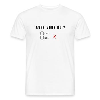 avez vous bu - T-shirt homme - blanc - Devant - AI Model Male 178 dark (178cm)