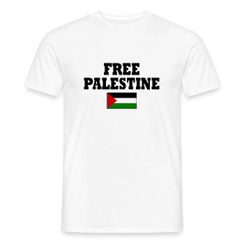 Free palestine - T-shirt homme - blanc - Devant - AI Model Male 178 dark (178cm)