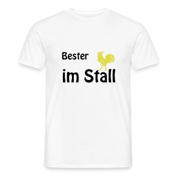 Meilleur Han dans l'écurie, le coq du village - T-shirt homme - blanc - Devant - AI Model Male 178 dark (178cm)