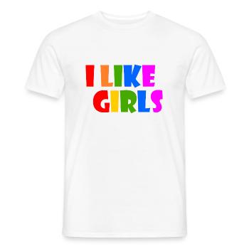 I like girls - Männer T-Shirt - Weiß - Vorne - AI Model Male 178 dark (178cm)