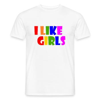 I like girls - Männer T-Shirt - Weiß - Vorne - AI Model Male 178 dark (178cm)