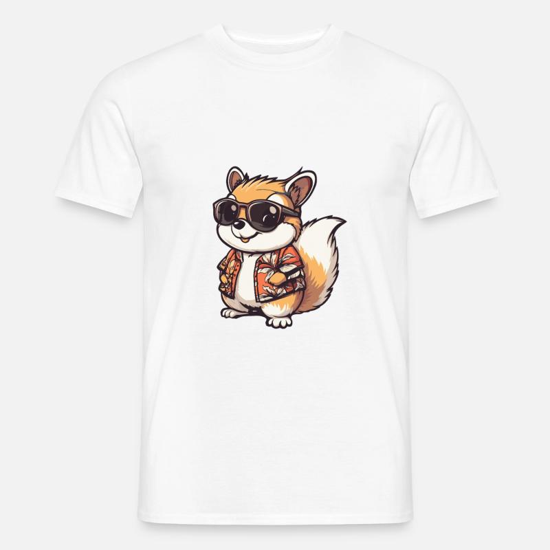 Eichhörnchen Comic Urlaub - Männer T-Shirt - Weiß