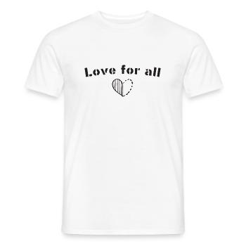 Love for all - Men's T-Shirt - white - Front - AI Model Male 178 dark (178cm)