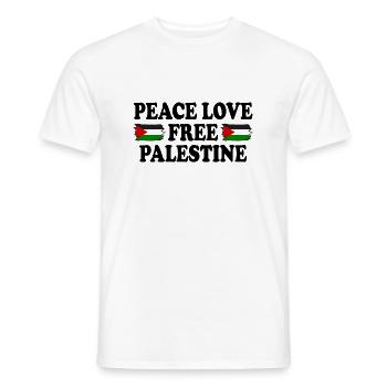 Peace love Free palestine - Männer T-Shirt - Weiß - Vorne - AI Model Male 178 dark (178cm)