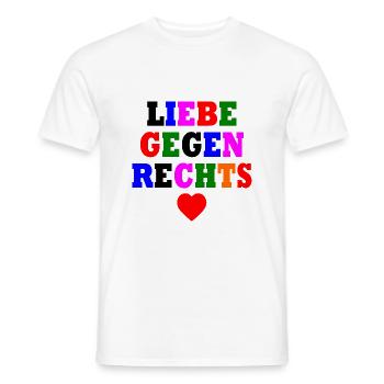 Liebe gegen rechts - Männer T-Shirt - Weiß - Vorne - AI Model Male 178 dark (178cm)